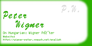 peter wigner business card